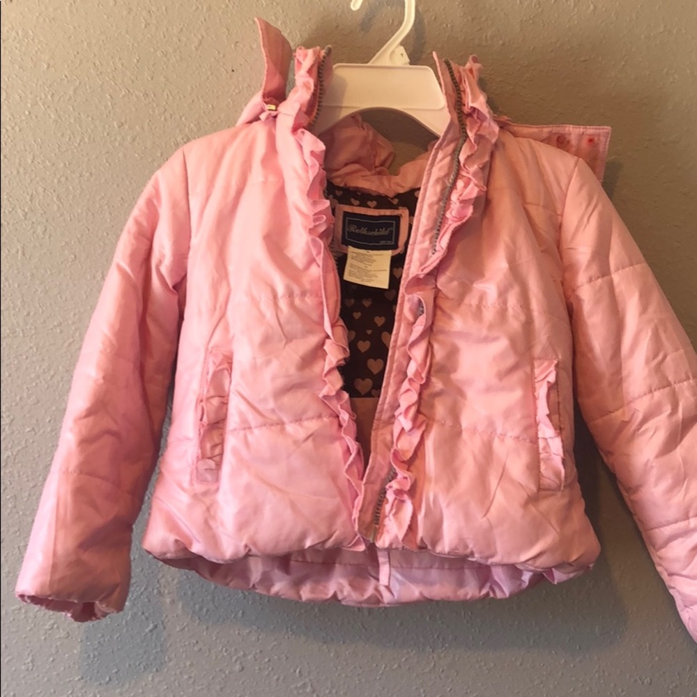 Size 5/6 girls pink winter jacket.